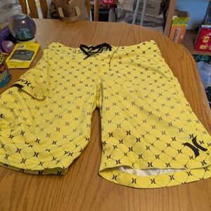 Hurley Yellow and Black Board Shorts